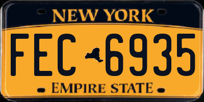 NY license plate FEC6935