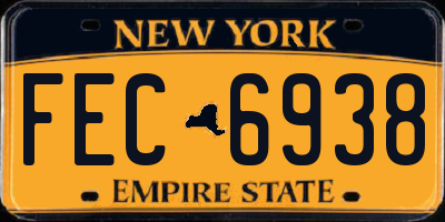 NY license plate FEC6938