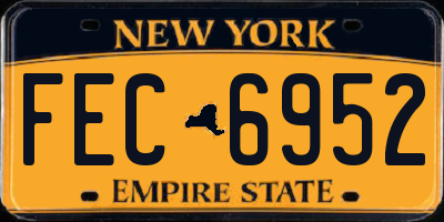 NY license plate FEC6952