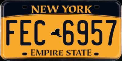 NY license plate FEC6957