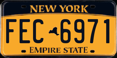 NY license plate FEC6971