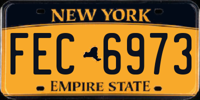 NY license plate FEC6973