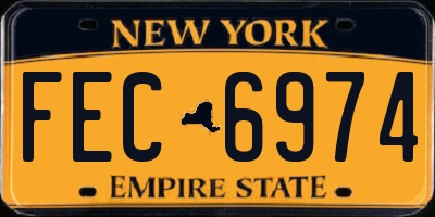 NY license plate FEC6974