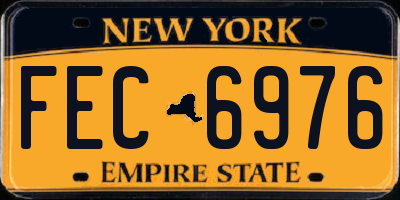 NY license plate FEC6976