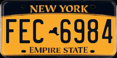 NY license plate FEC6984