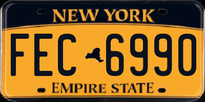 NY license plate FEC6990