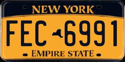 NY license plate FEC6991