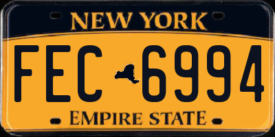 NY license plate FEC6994