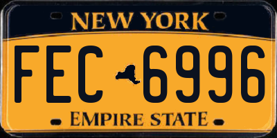 NY license plate FEC6996