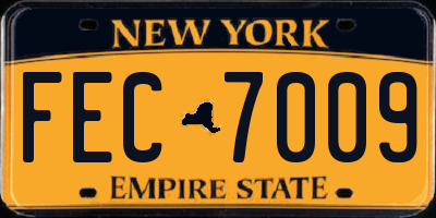 NY license plate FEC7009