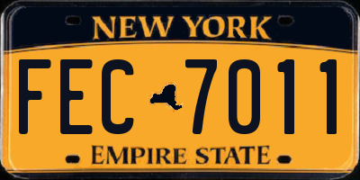 NY license plate FEC7011