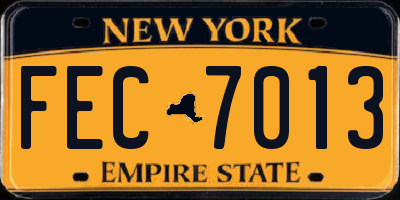 NY license plate FEC7013