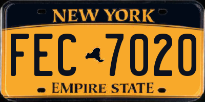 NY license plate FEC7020