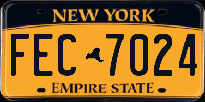 NY license plate FEC7024