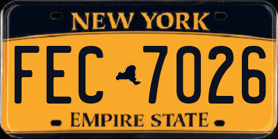 NY license plate FEC7026