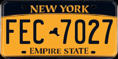NY license plate FEC7027