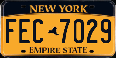 NY license plate FEC7029