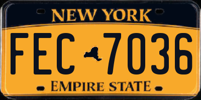 NY license plate FEC7036