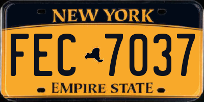NY license plate FEC7037