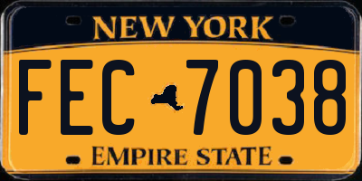 NY license plate FEC7038