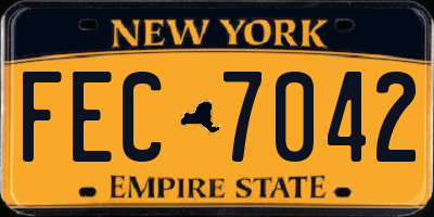 NY license plate FEC7042