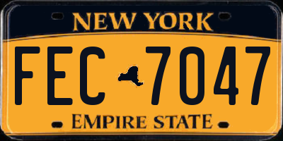NY license plate FEC7047