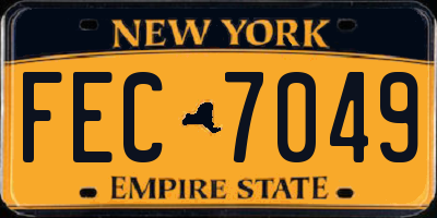 NY license plate FEC7049