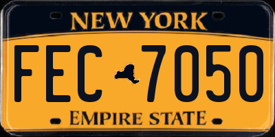 NY license plate FEC7050