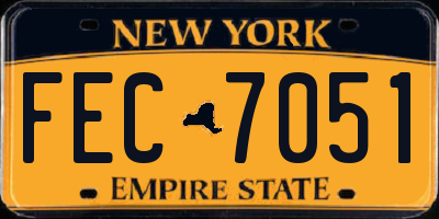 NY license plate FEC7051