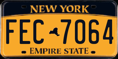 NY license plate FEC7064