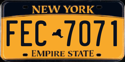 NY license plate FEC7071