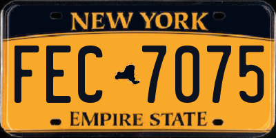 NY license plate FEC7075