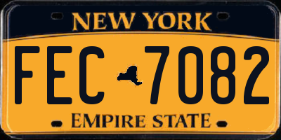 NY license plate FEC7082