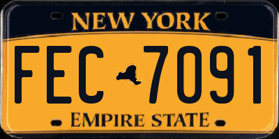 NY license plate FEC7091