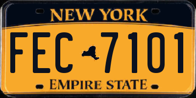 NY license plate FEC7101