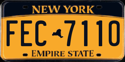 NY license plate FEC7110