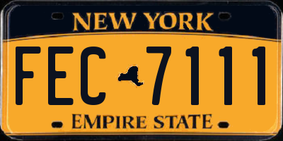NY license plate FEC7111