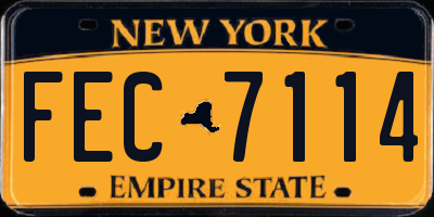 NY license plate FEC7114