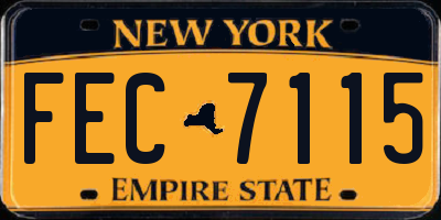 NY license plate FEC7115