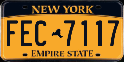 NY license plate FEC7117