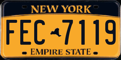 NY license plate FEC7119