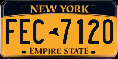 NY license plate FEC7120