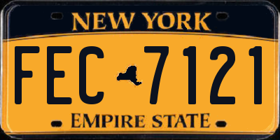 NY license plate FEC7121