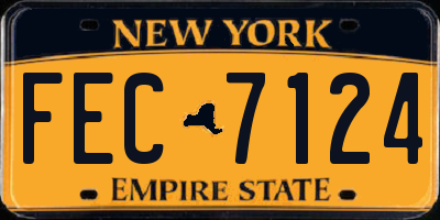 NY license plate FEC7124