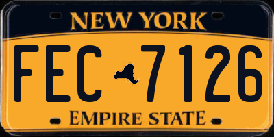 NY license plate FEC7126