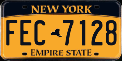 NY license plate FEC7128