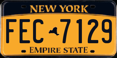 NY license plate FEC7129