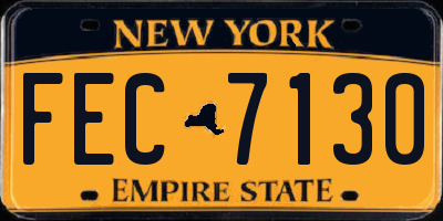NY license plate FEC7130