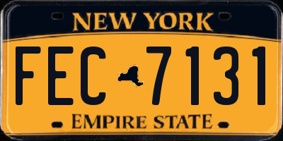 NY license plate FEC7131