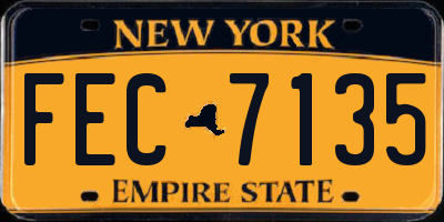 NY license plate FEC7135